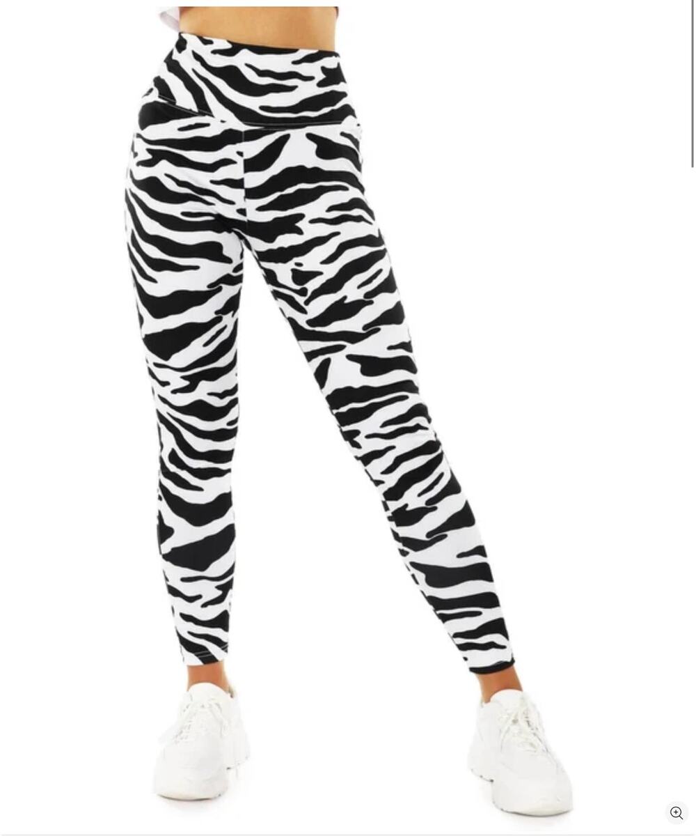 Tipsy Elves Zebra High Waisted Leggings Size Medium